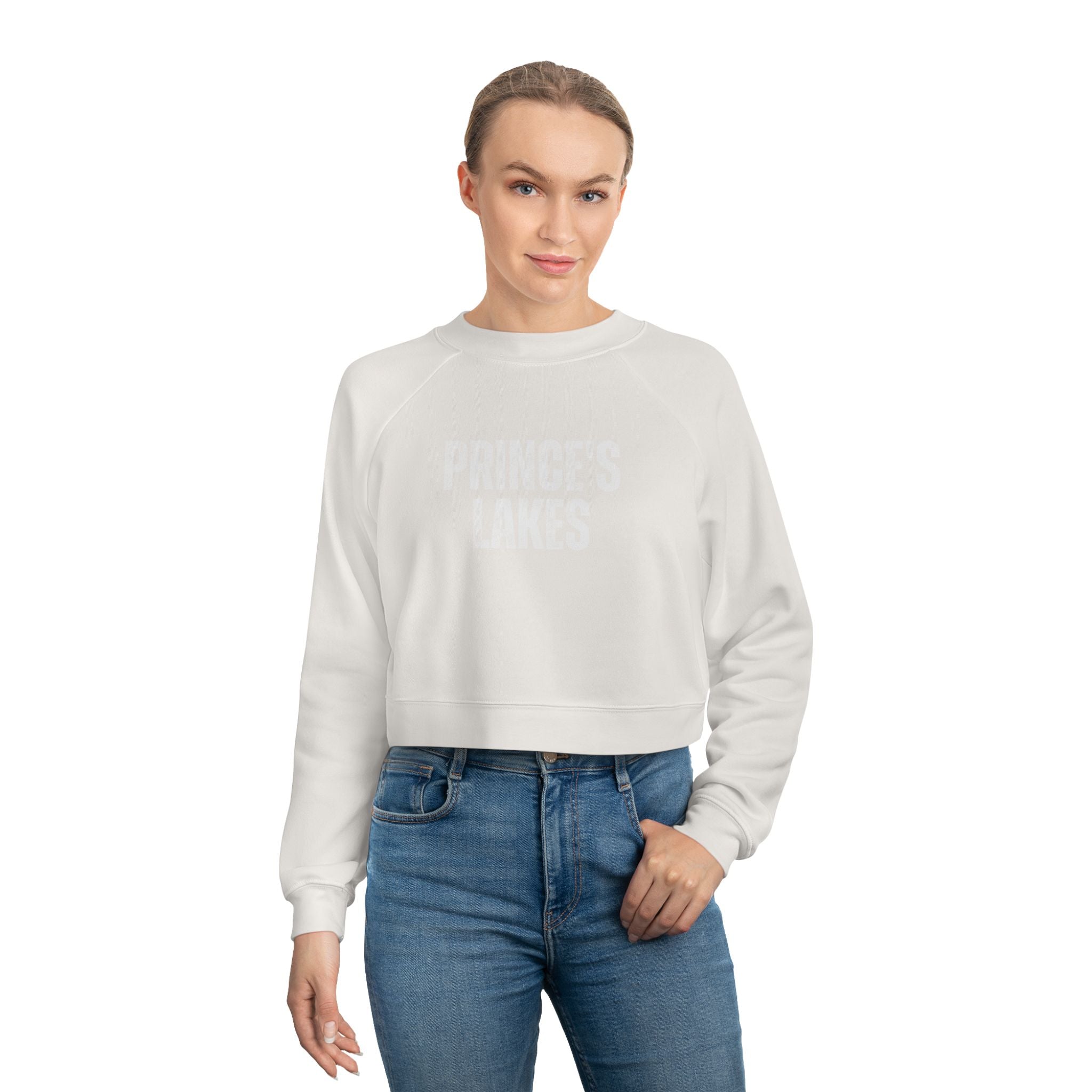 Cropped Pullover — 'Prince's Lakes' Minimal White Fleece for Women