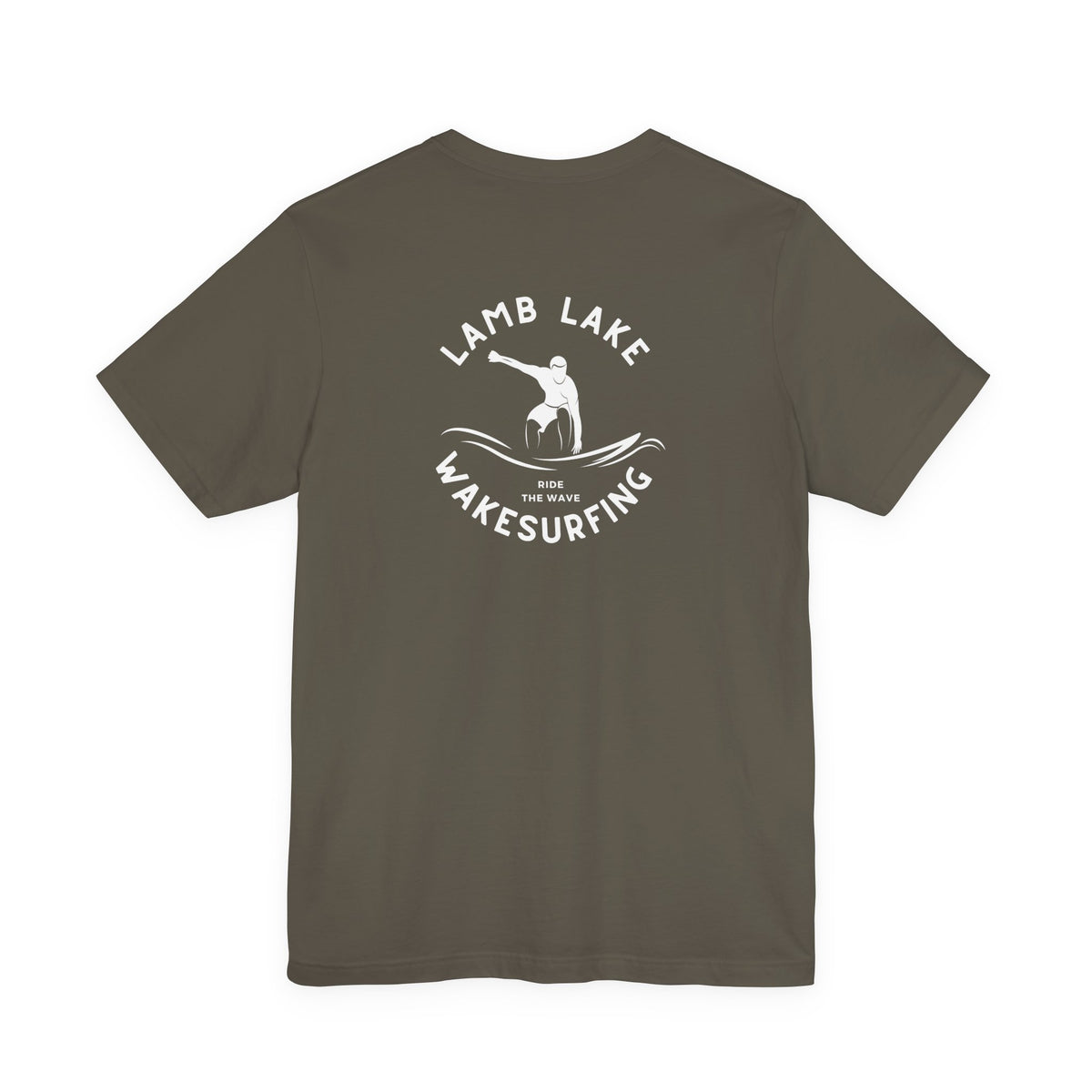 Wakesurf Pocket & Back Print Lamb Lake Minimalist Tee —  Short Sleeve Shirt