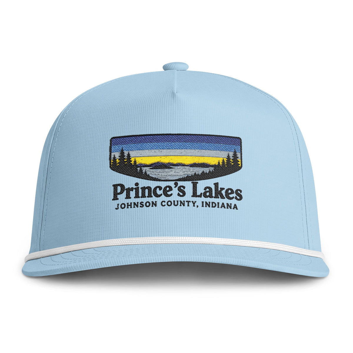 Prince's Lakes Sunset Rope Cap — Vintage Sunwashed Embroidered Baseball Hat