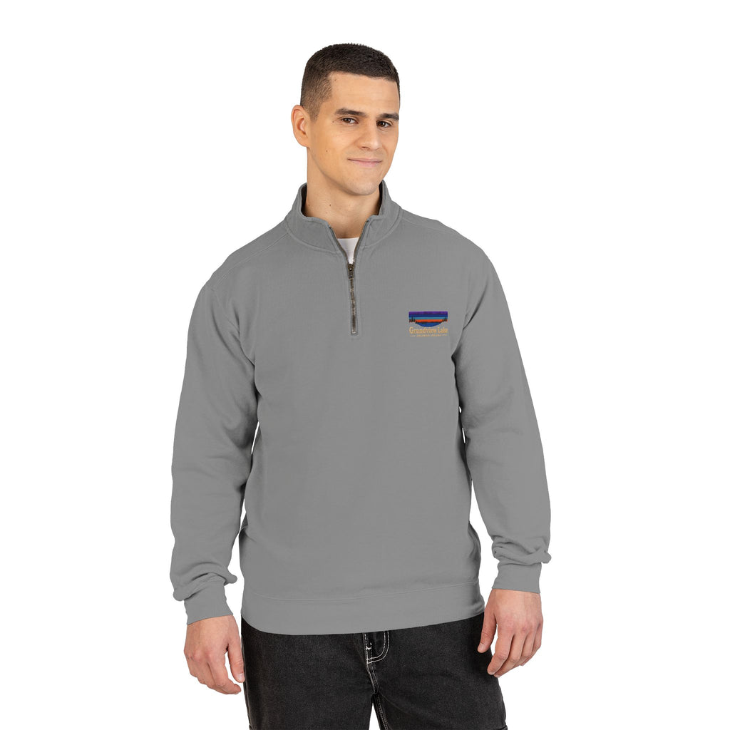 Quarter-Zip Sweatshirt — Grandview Lake Retro Sunset Patch