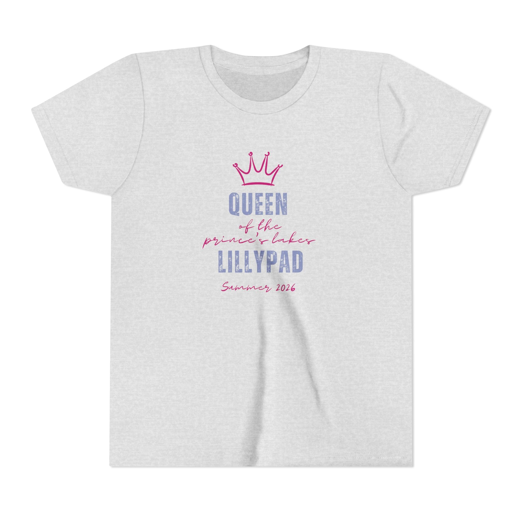 Youth Tee — "Queen of the Lillypad" Crown Graphic Kids Shirt