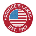Prince's Lakes Est. 1957 Round Vinyl Sticker — American Flag Lake Pride