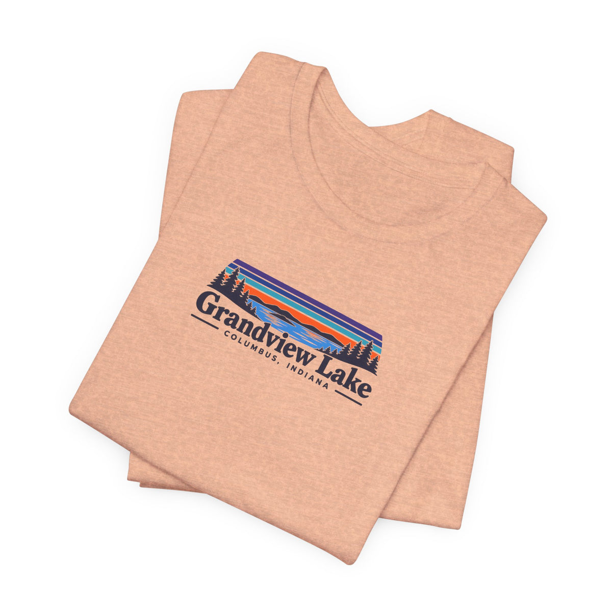 Grandview Lake Landscape Tee — Retro Mountain Lake Graphic T-Shirt