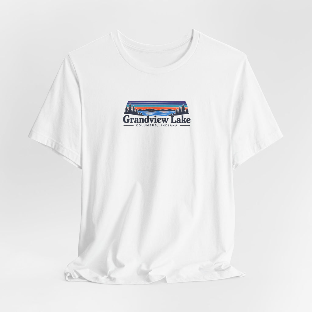 Grandview Lake Landscape Tee — Retro Mountain Lake Graphic T-Shirt