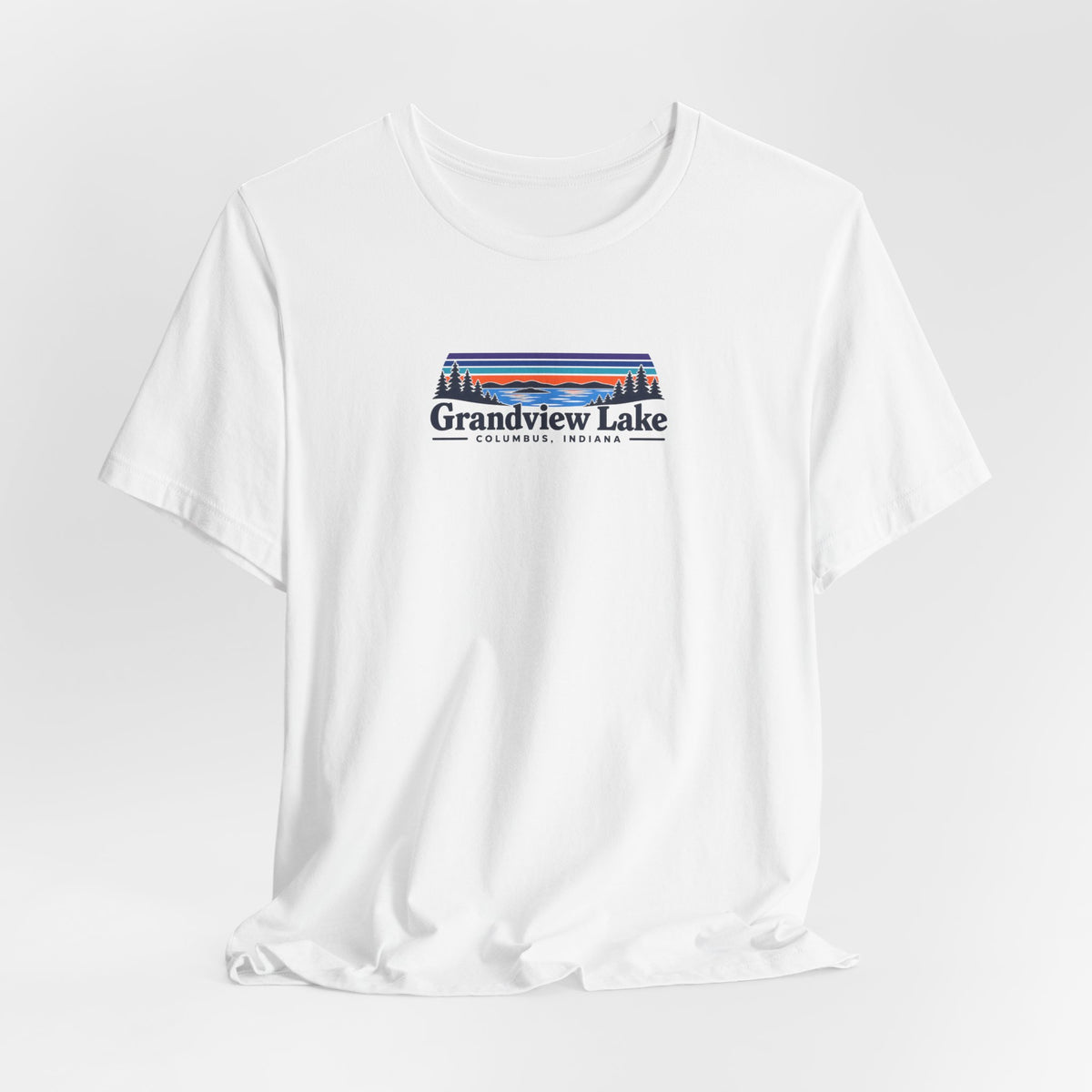 Grandview Lake Landscape Tee — Retro Mountain Lake Graphic T-Shirt