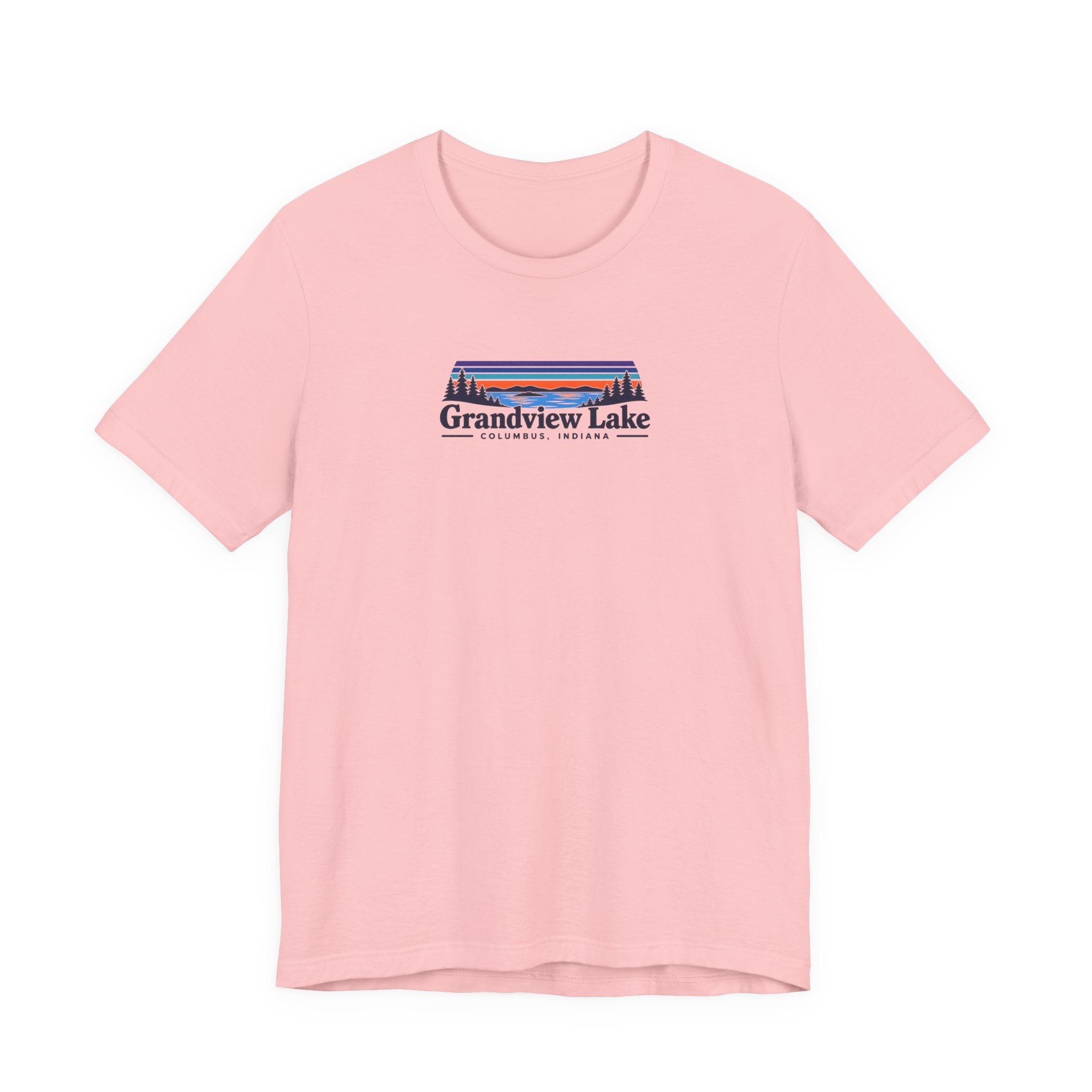 Grandview Lake Landscape Tee — Retro Mountain Lake Graphic T-Shirt