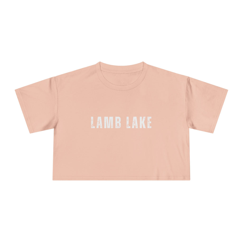 Lamb Lake Crop Tee — Women's Casual Lakeside Graphic Top