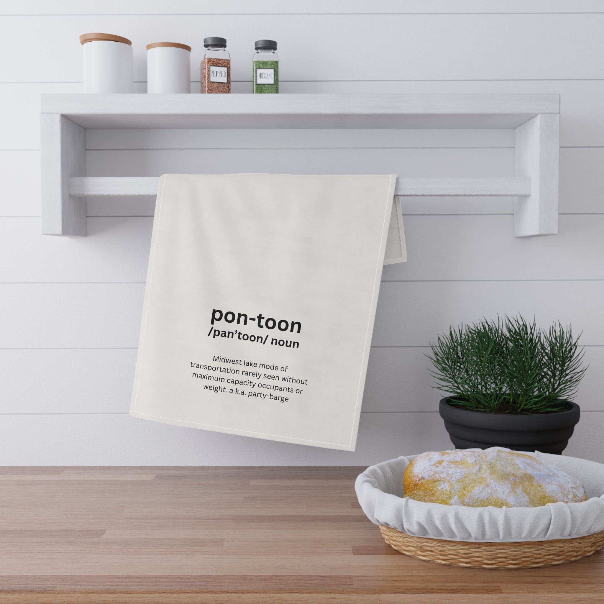 Tea Towel — 'pon-toon' Funny Midwest Definition Kitchen Towel