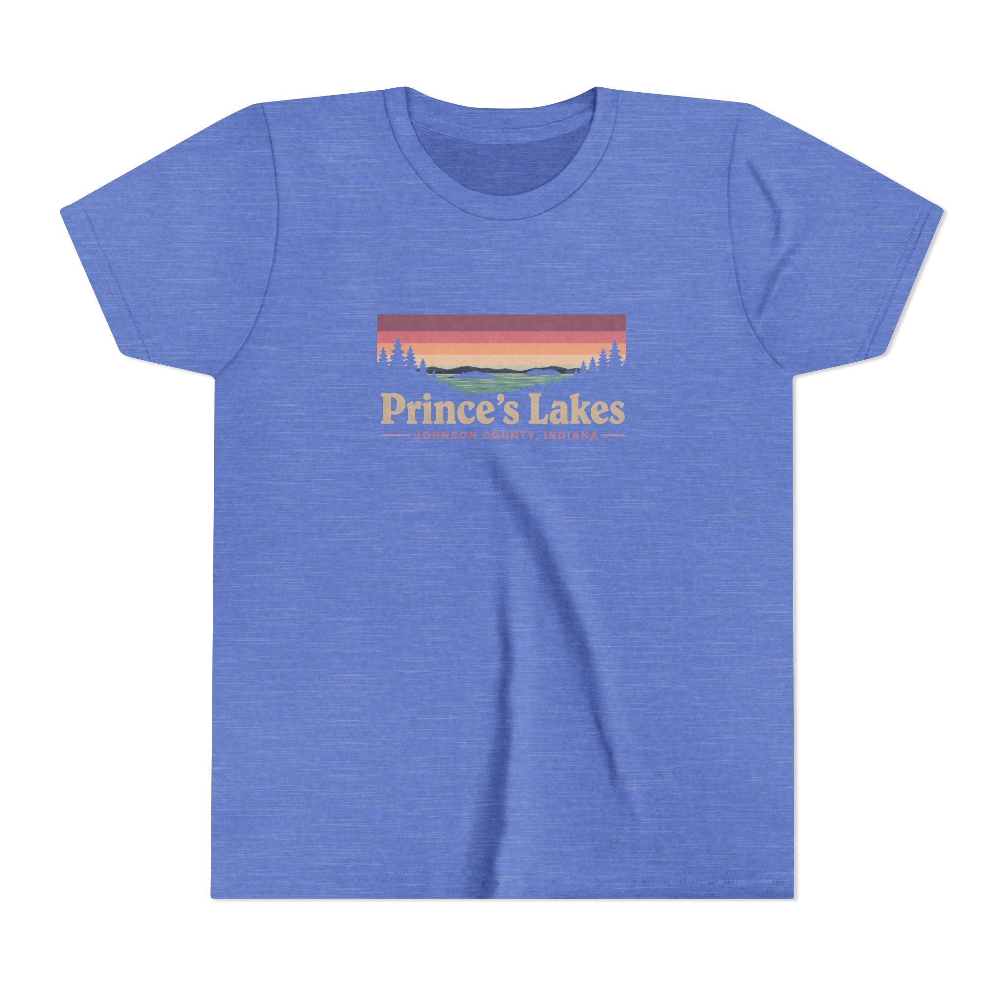 Youth Tee — Prince's Lakes Retro Sunset Graphic