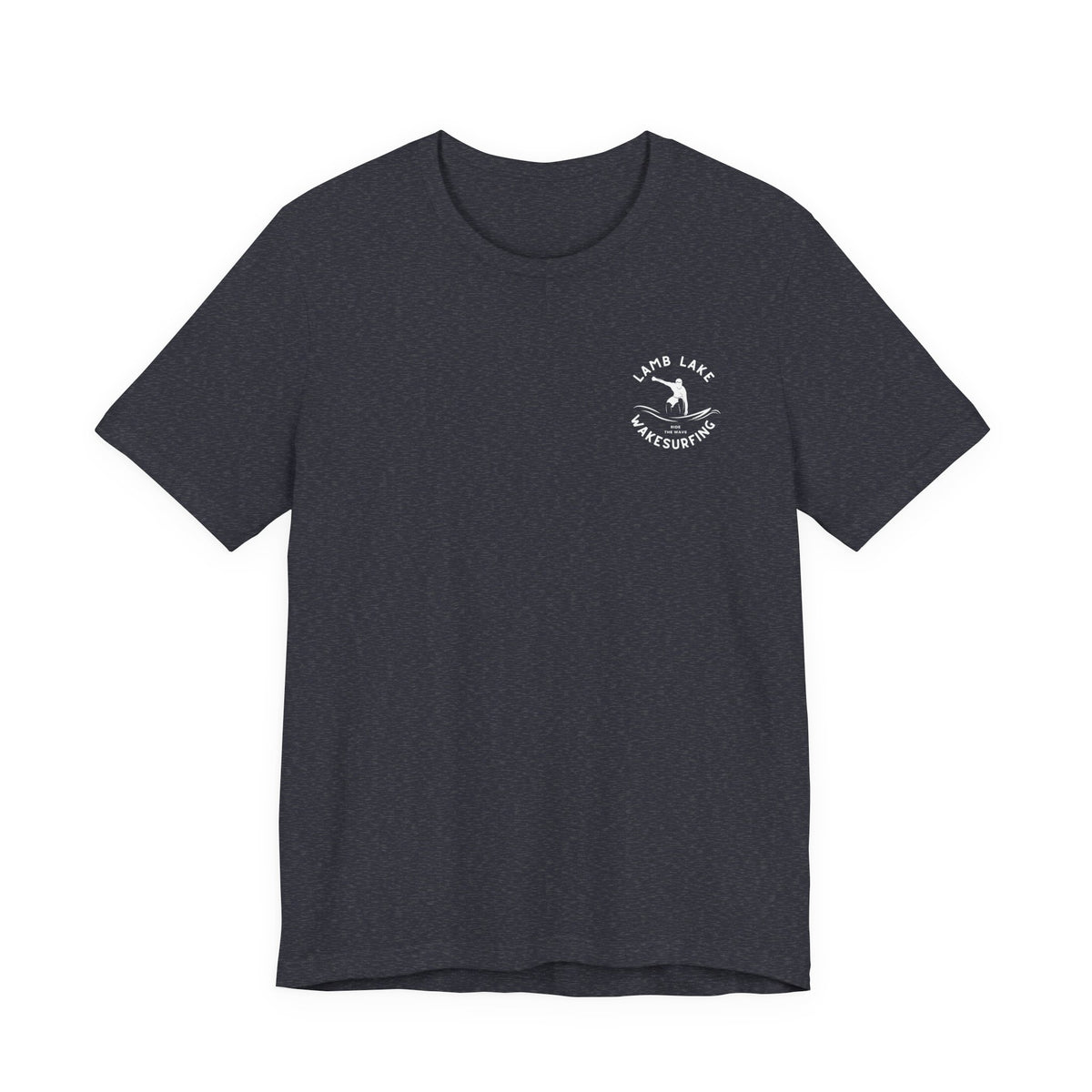 Wakesurf Pocket & Back Print Lamb Lake Minimalist Tee —  Short Sleeve Shirt