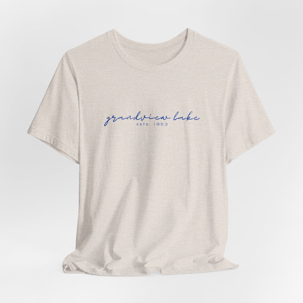 Script "grandview lake" Unisex Jersey Short Sleeve Tee