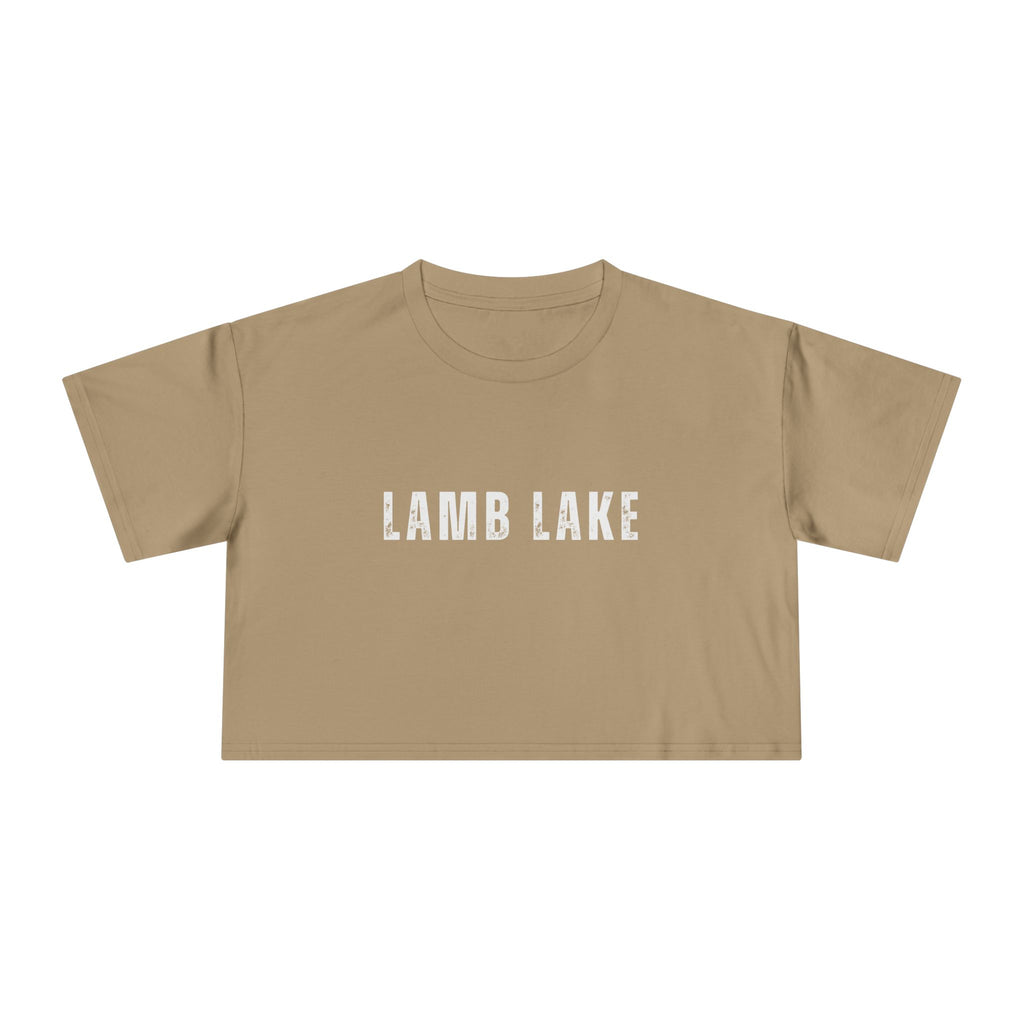 Lamb Lake Crop Tee — Women's Casual Lakeside Graphic Top