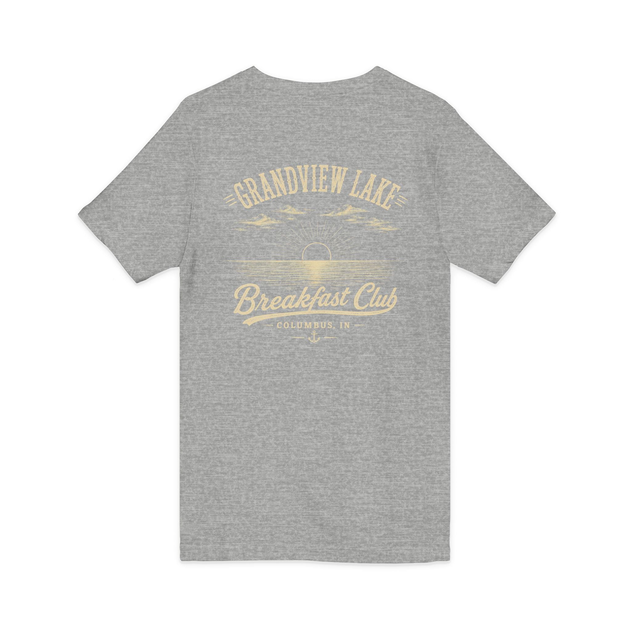 Good Food Good Company Good Morning V-Neck Tee — Retro Grandview Lake Breakfast Club Graphic Shirt