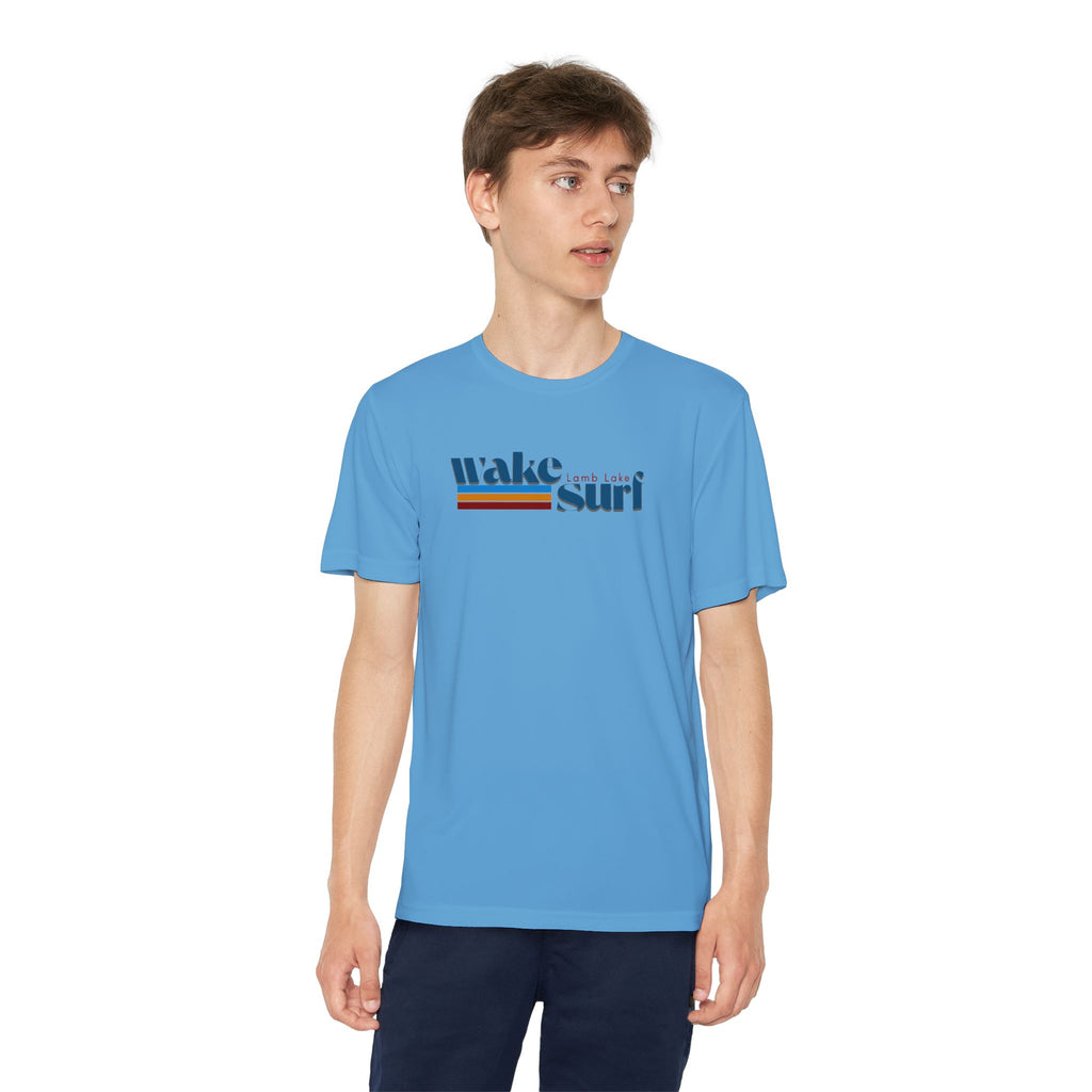 Youth Wake Surf Lamb Lake Tee – Retro Striped Wake Surfing Shirt