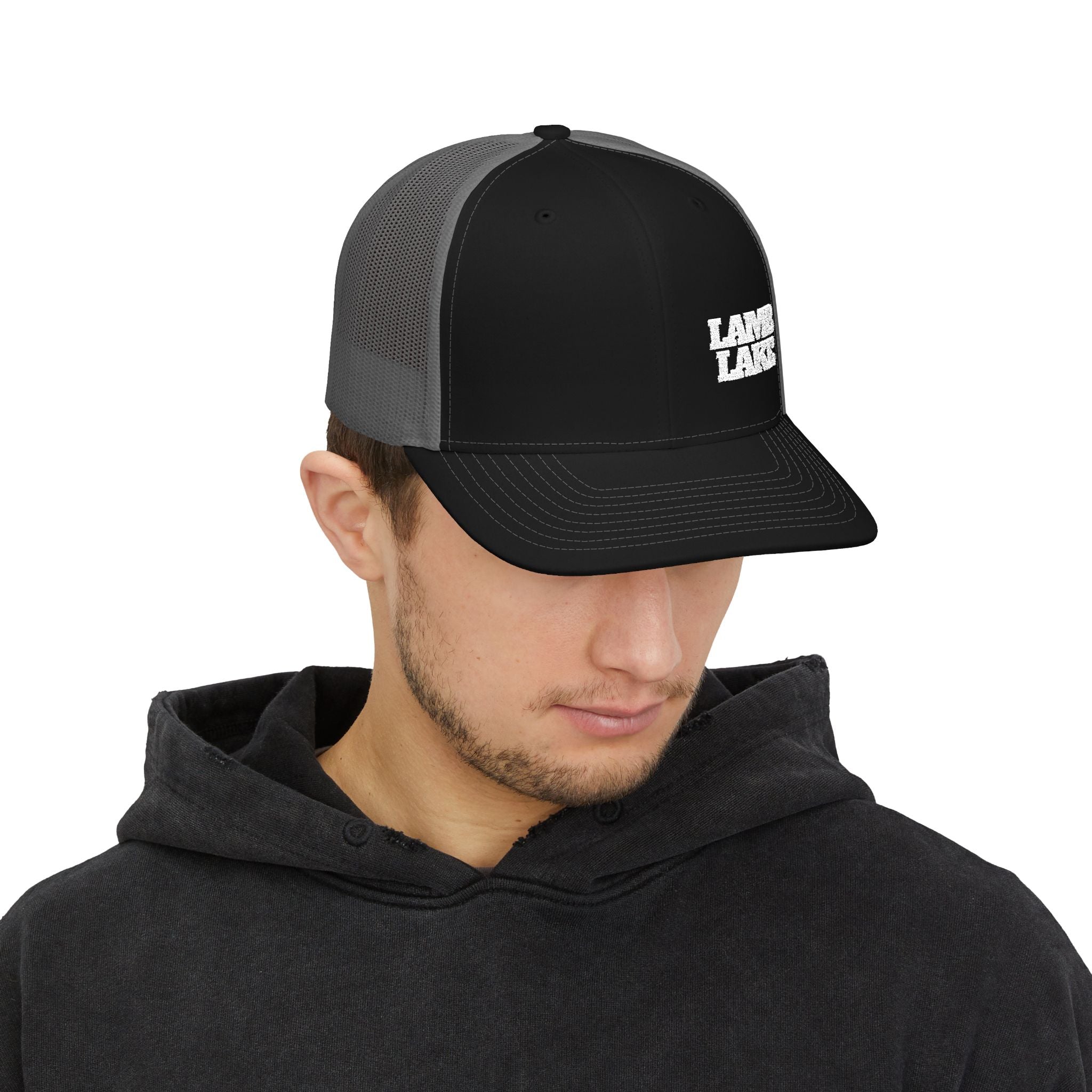 Lamb Lake Trucker Hat — Vintage Mesh Snapback Cap