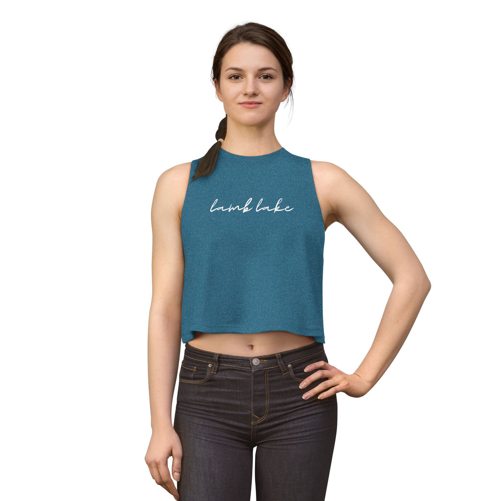 Lake Script Crop Top — 'lamb lake' Women's Casual Summer Tank