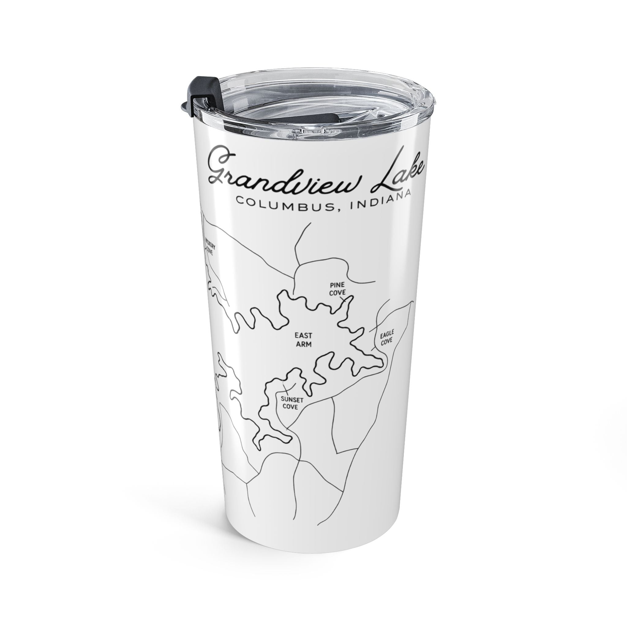 20oz Prince's Lakes Map Tumbler — Retro Minimalist Lake Map Design