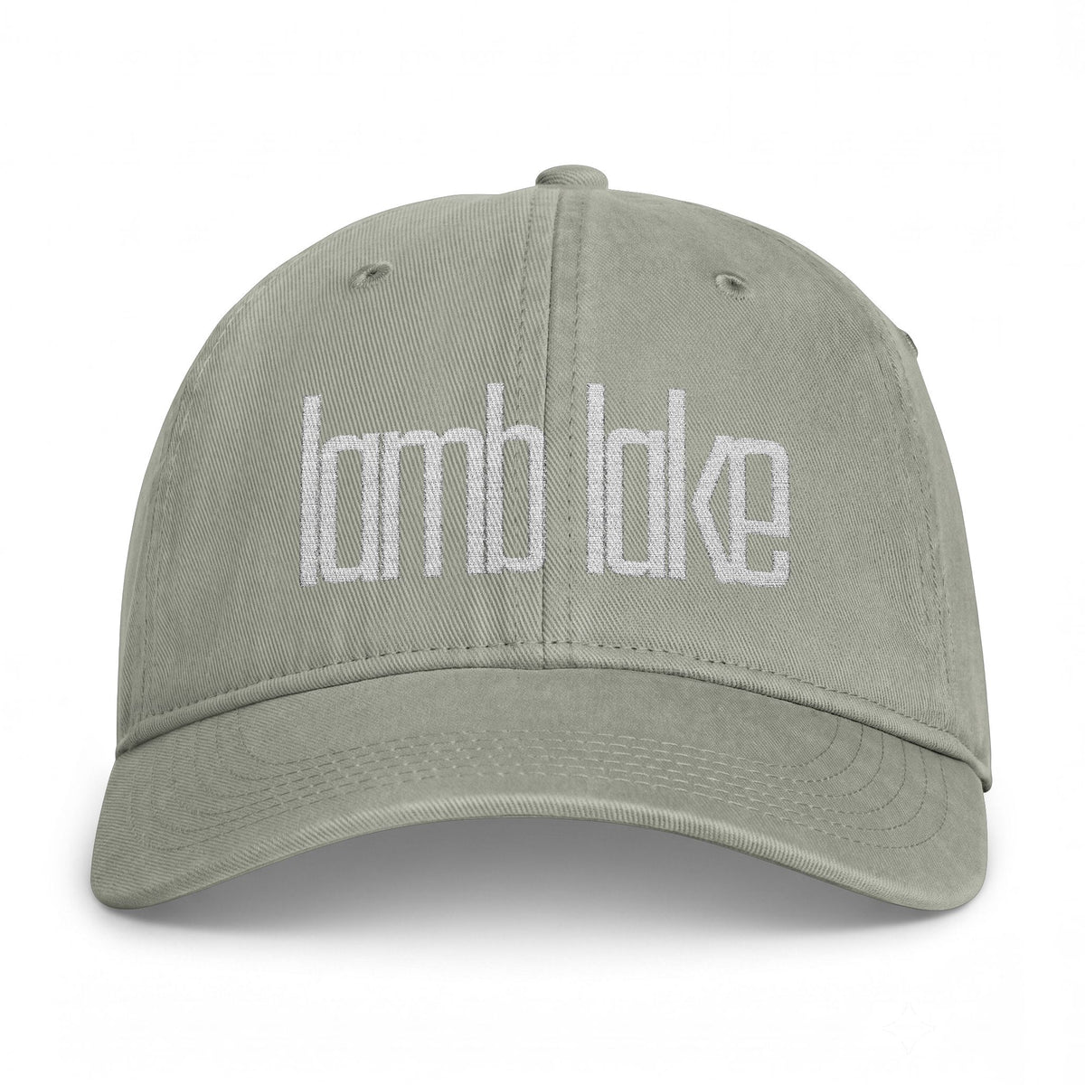 Distressed 'lake lake' Embroidered Washed Cap