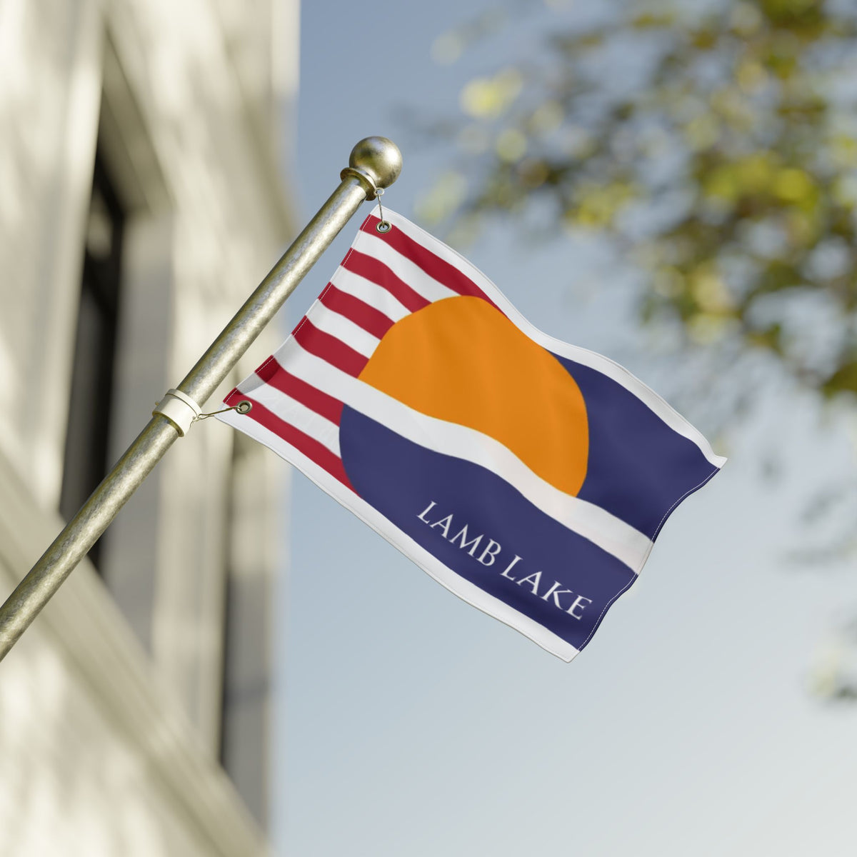 Lamb Lake 1967 Flag — Double-Sided Lake House Banner