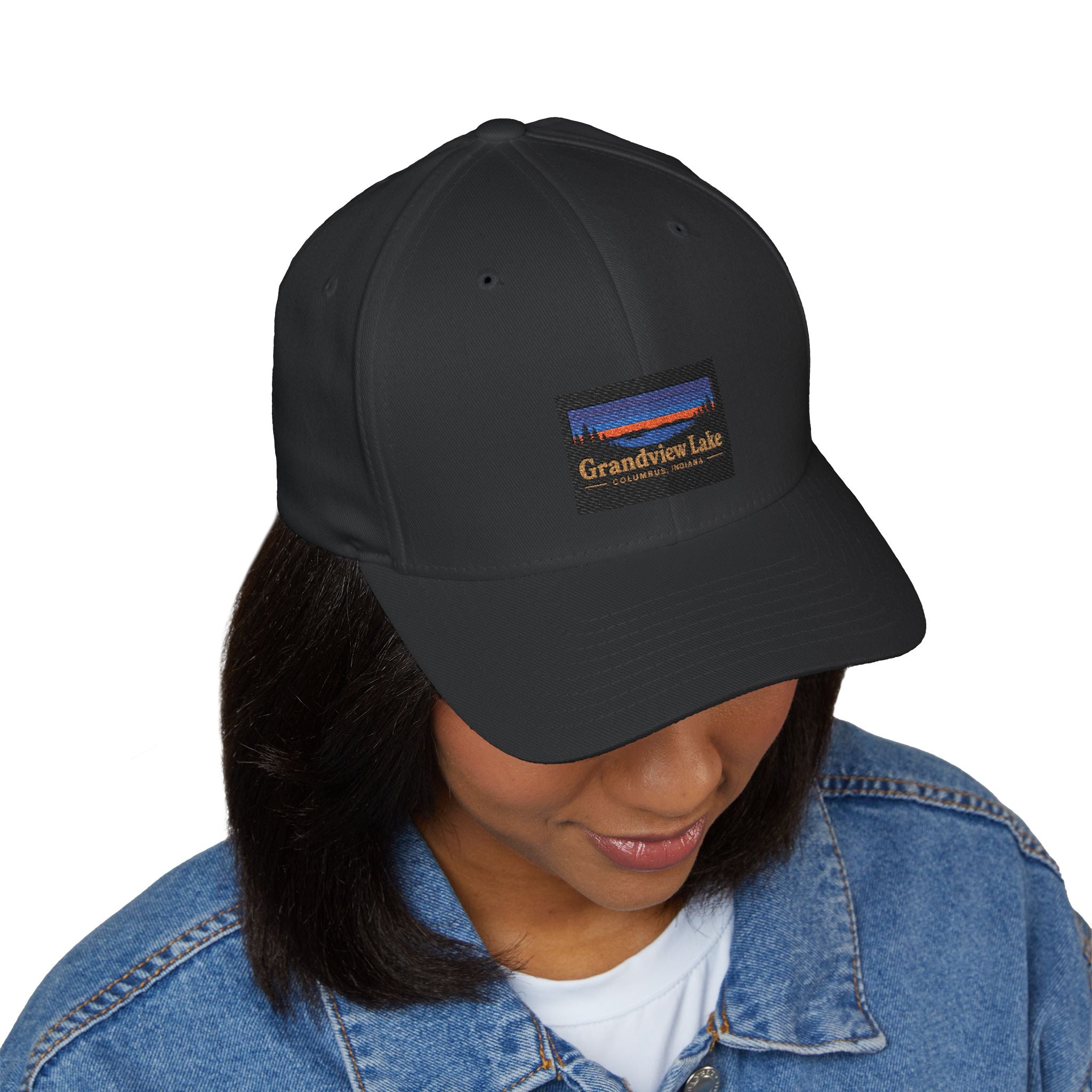 Grandview Lake Embroidered Cap — Scenic Lake Sunset Hat