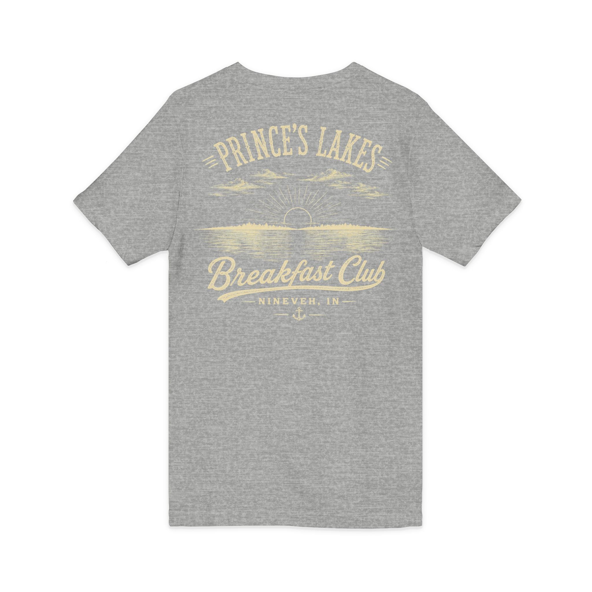 Good Food Good Company Good Morning V-Neck Tee — Retro Lake Breakfast Club Graphic Shirt