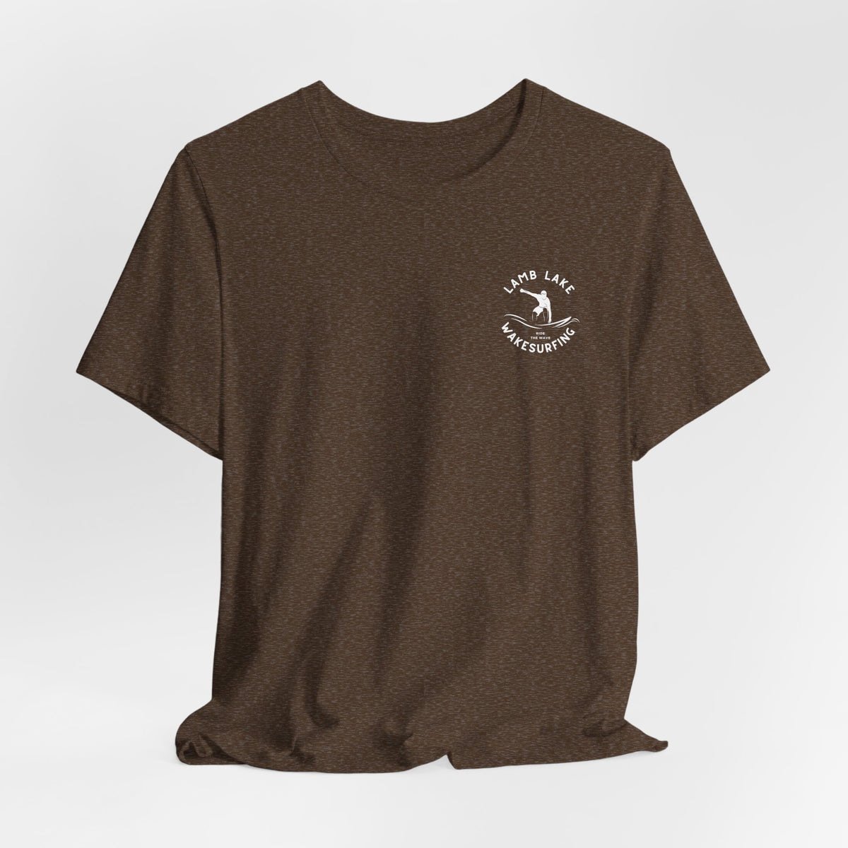 Wakesurf Pocket & Back Print Lamb Lake Minimalist Tee —  Short Sleeve Shirt