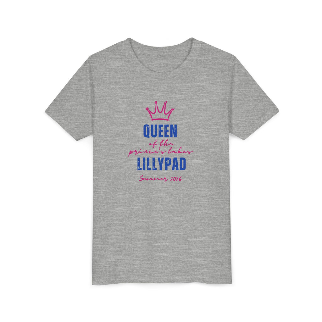 Youth Tee — "Queen of the Lillypad" Crown Graphic Kids Shirt