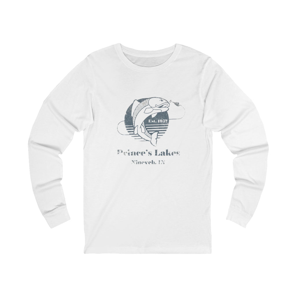 Prince's Lakes Faded Design Vintage Fish Long Sleeve Tee