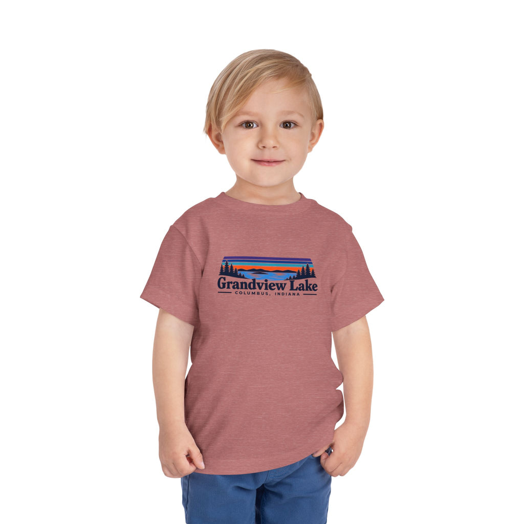 Toddler Tee - "Grandview Lake" Retro Sunset Graphic