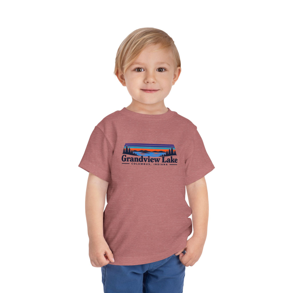 Toddler Tee - "Grandview Lake" Retro Sunset Graphic