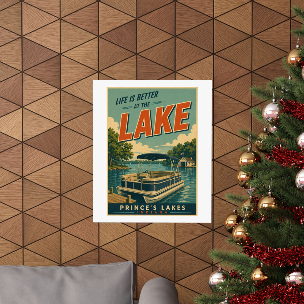 Lake Life Vintage Travel Poster Matte Print