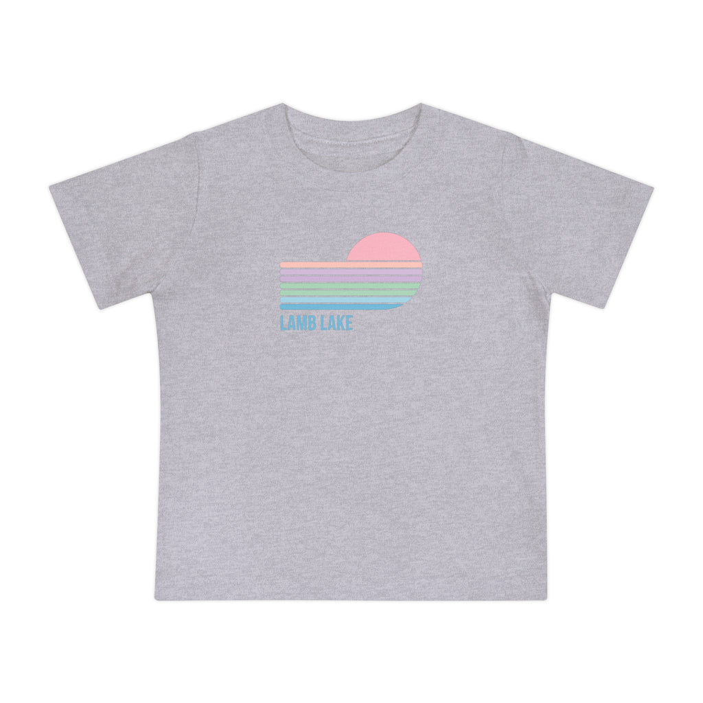 Baby T-Shirt — Pastel Retro Heart Sunset "Lamb Lake"