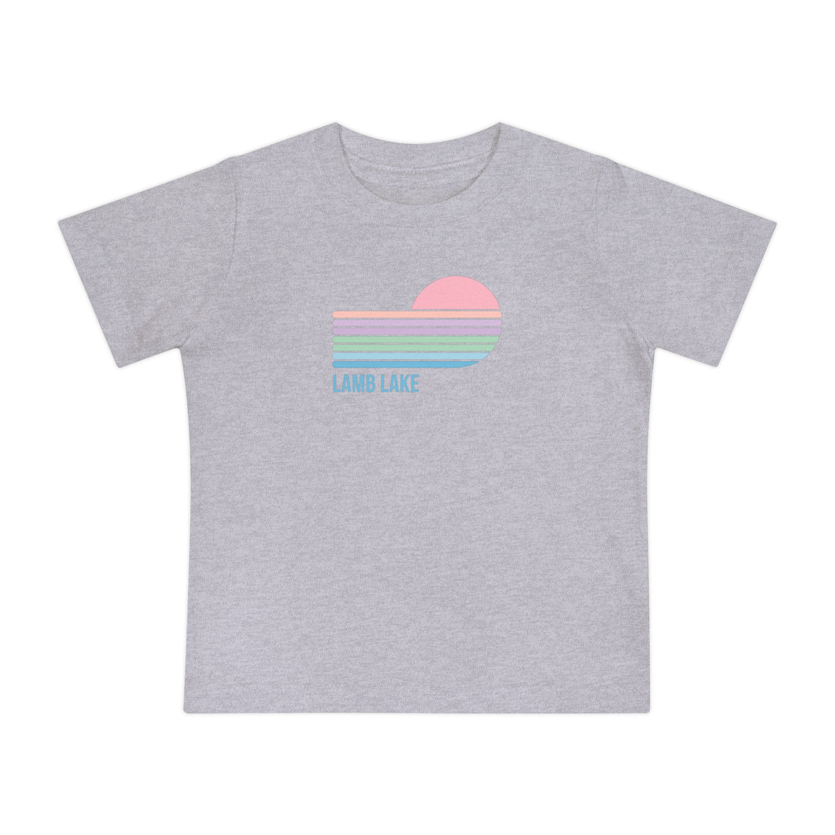 Baby T-Shirt — Pastel Retro Heart Sunset "Lamb Lake"