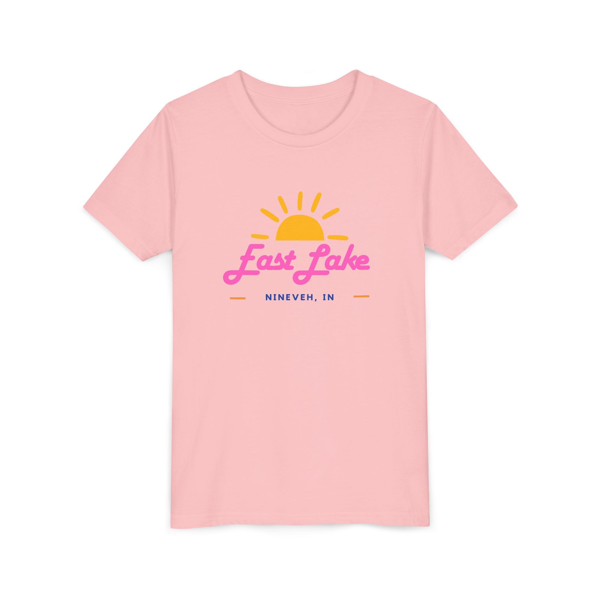 Youth Tee — East Lake Retro Sunset Kids Shirt (East Lake, IN)