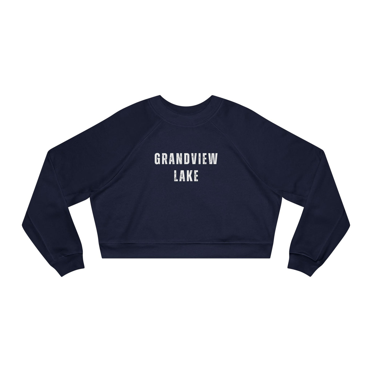 Grandview Lake Cropped Pullover — Minimal White Fleece for Women