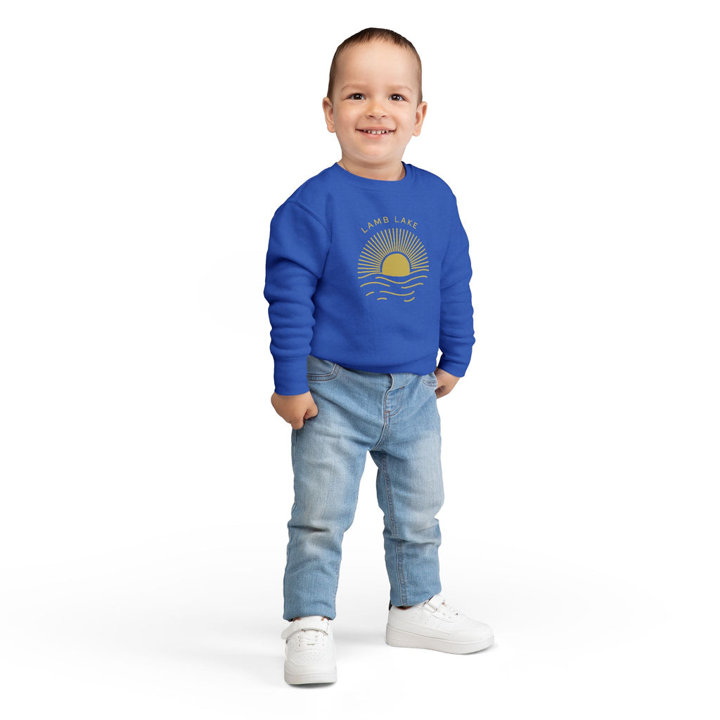 Toddler Sweatshirt - 'Lamb Lake' Sunrise Graphic Pullover for Kids
