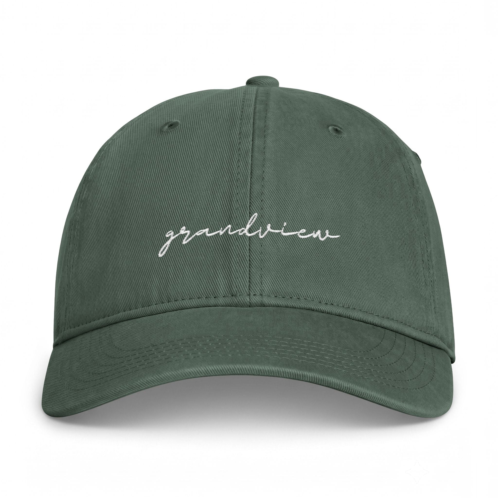 Grandview Script Washed Cap — Coastal Casual Baseball Hat