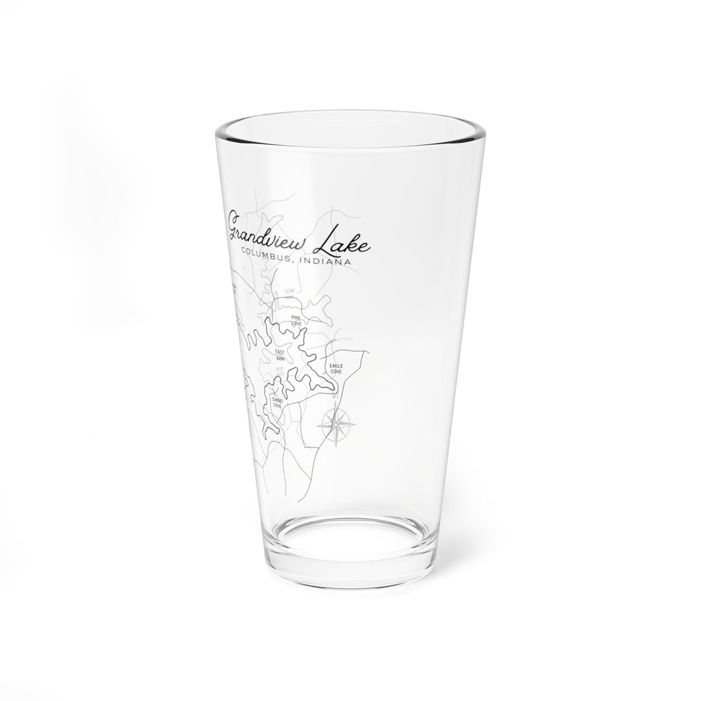 16oz Grandview Lake Map Cocktail Glass
