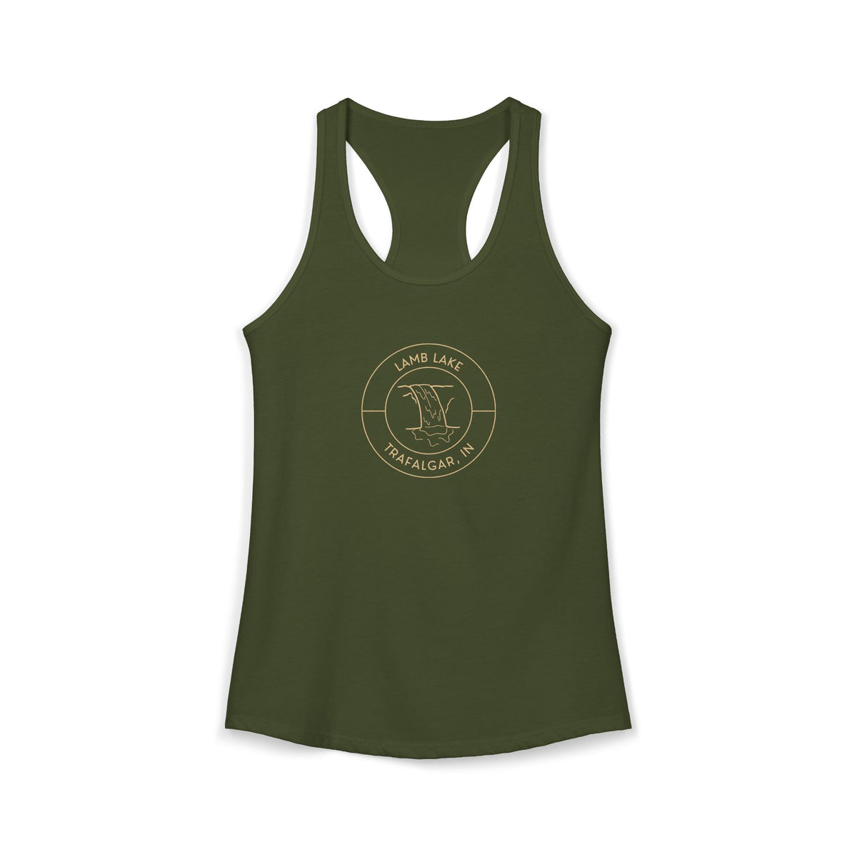 Women's Racerback Tank- Waterfall Lamb Lake