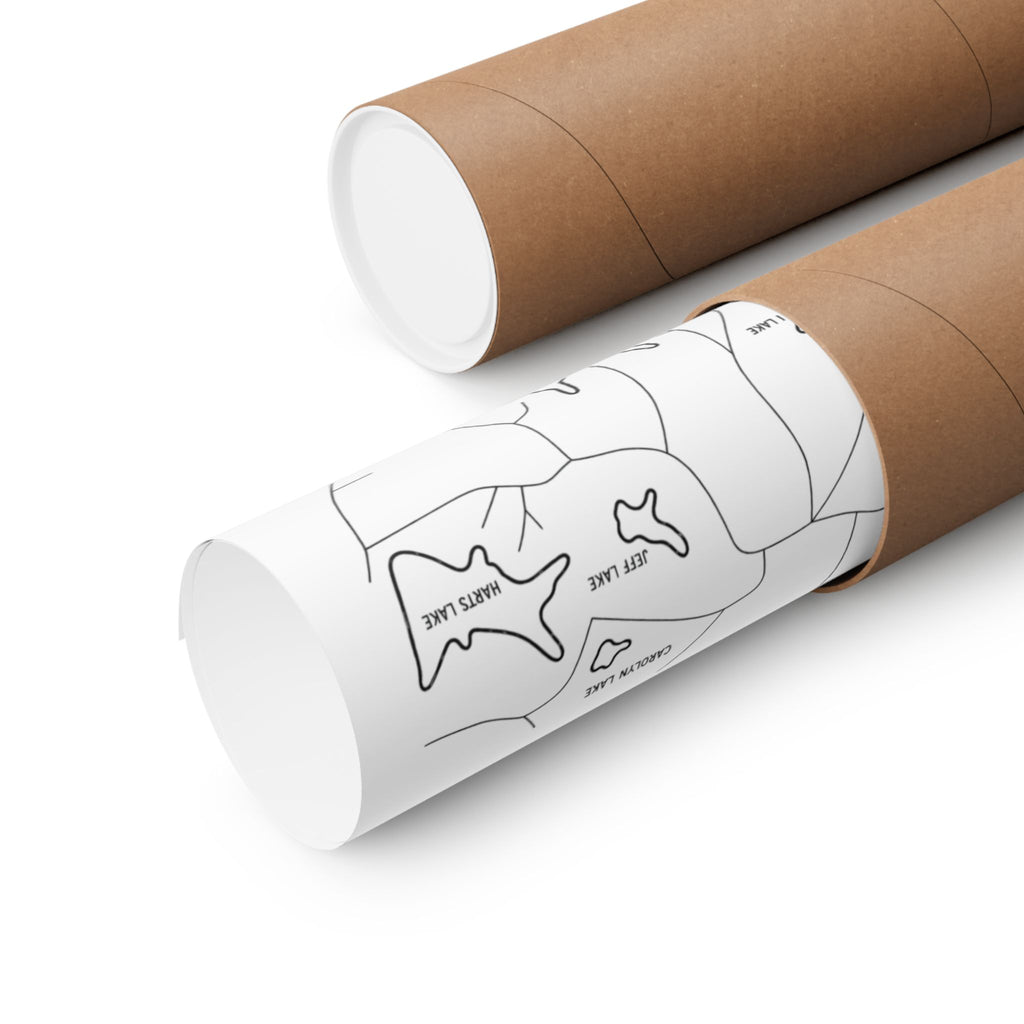 Prince's Lakes Map Poster — Matte Horizontal Lake Map Print