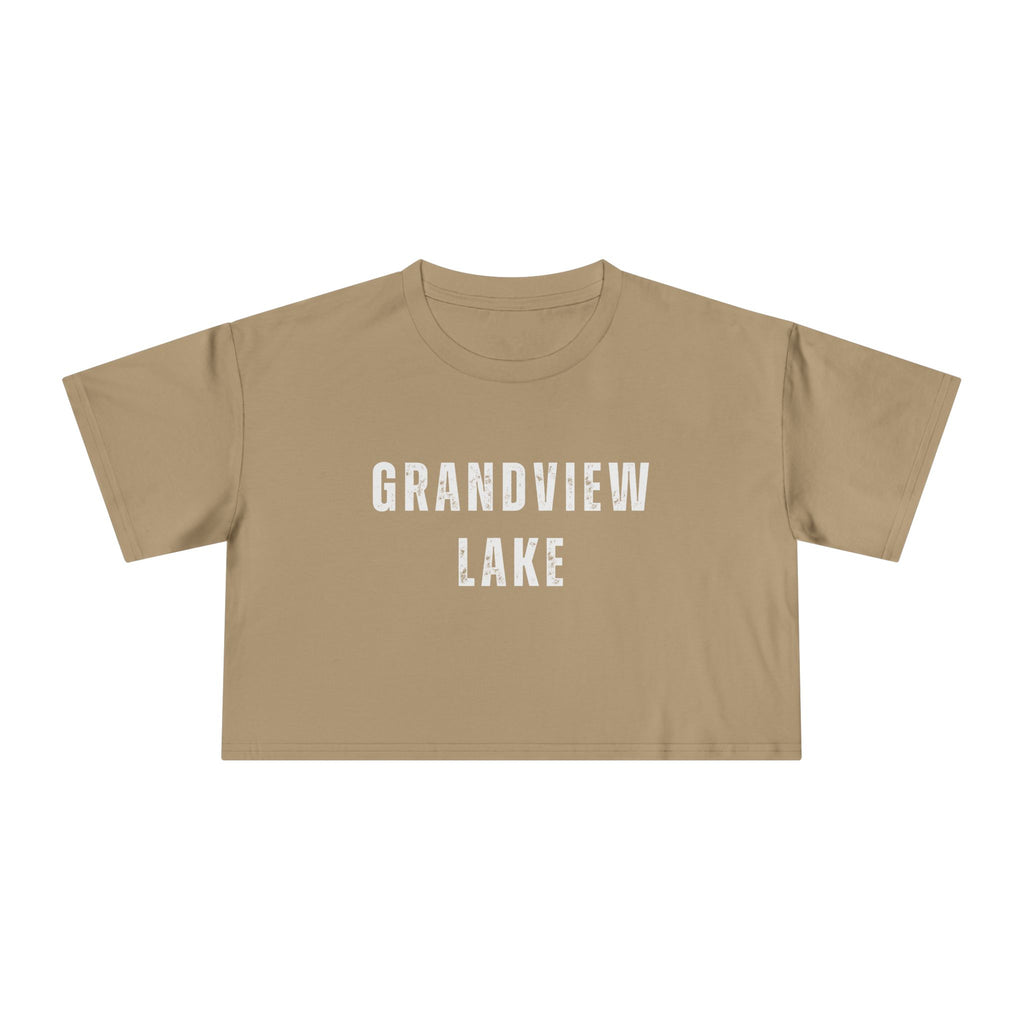 Grandview Lake Crop Tee — Women's Casual Lakeside Graphic Top