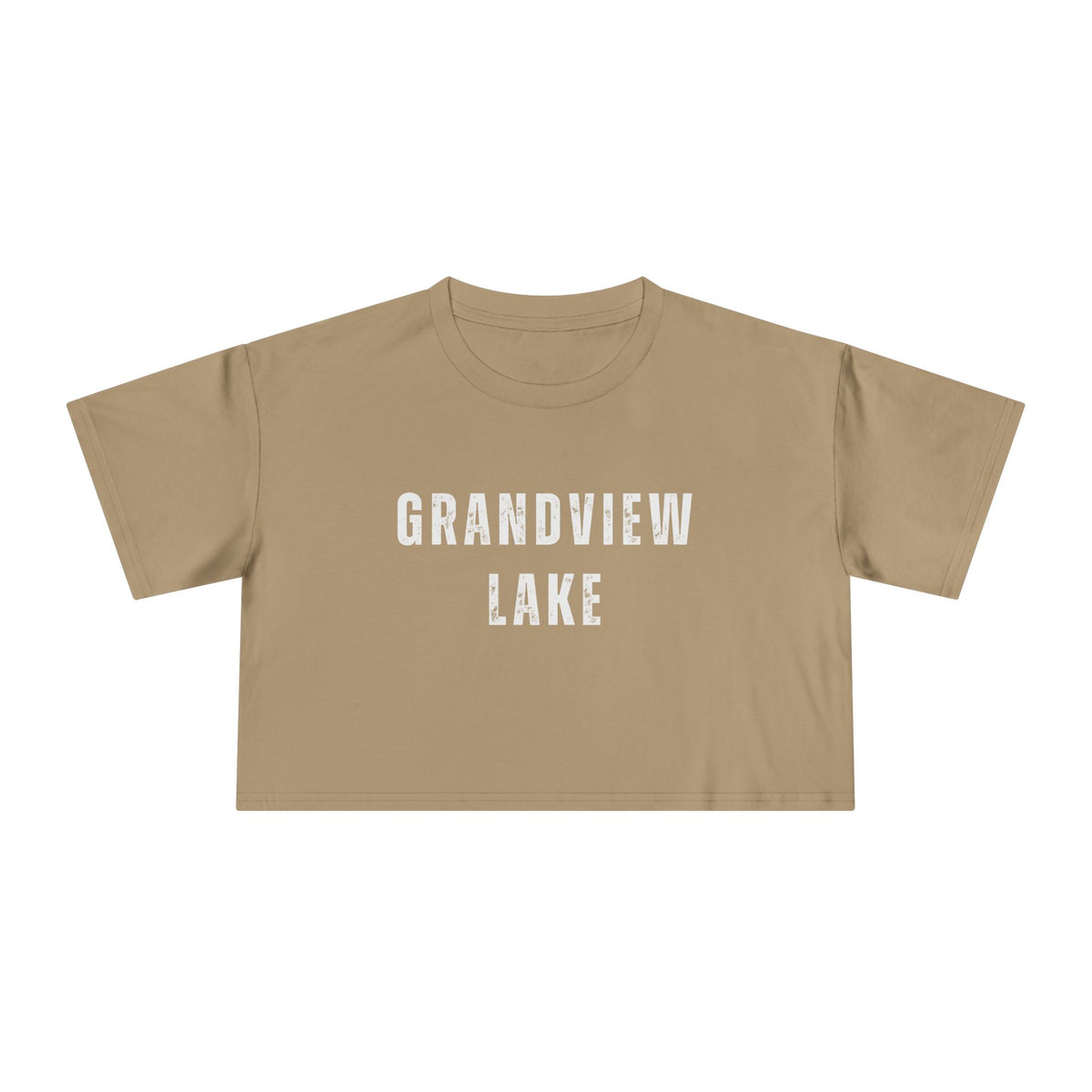 Grandview Lake Crop Tee — Women's Casual Lakeside Graphic Top