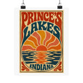 Prince's Lakes Indiana Groovy Sunset Poster — Matte Vertical Wall Art