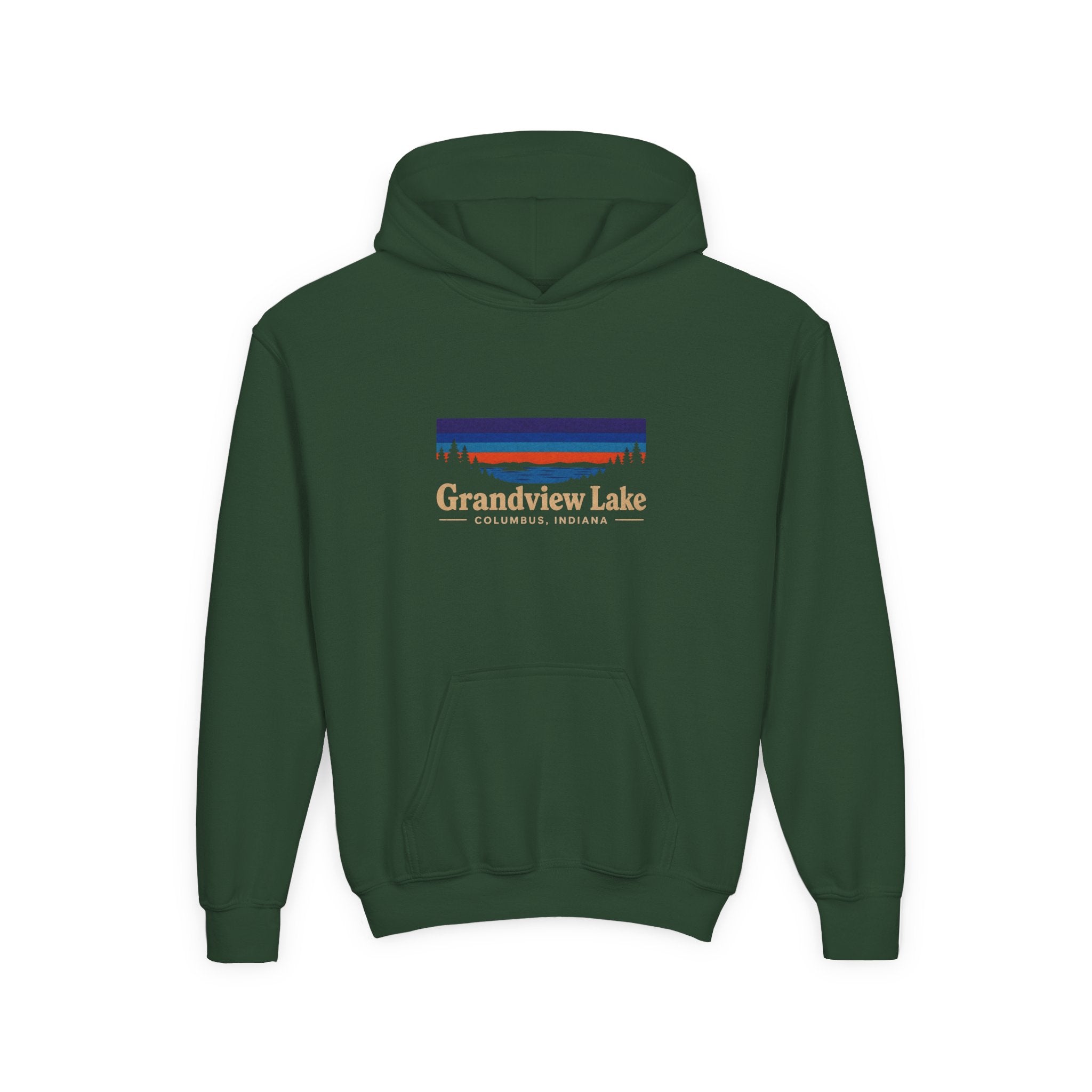 Youth Hoodie - Grandview Lake Sunset Logo