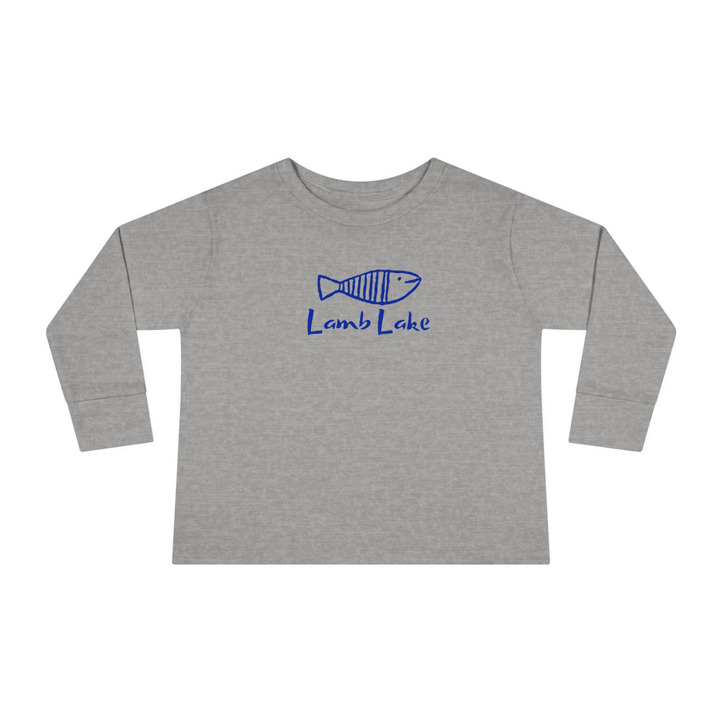 Toddler Long Sleeve Tee — "Lamb Lake" Hand-Drawn Fish Graphic