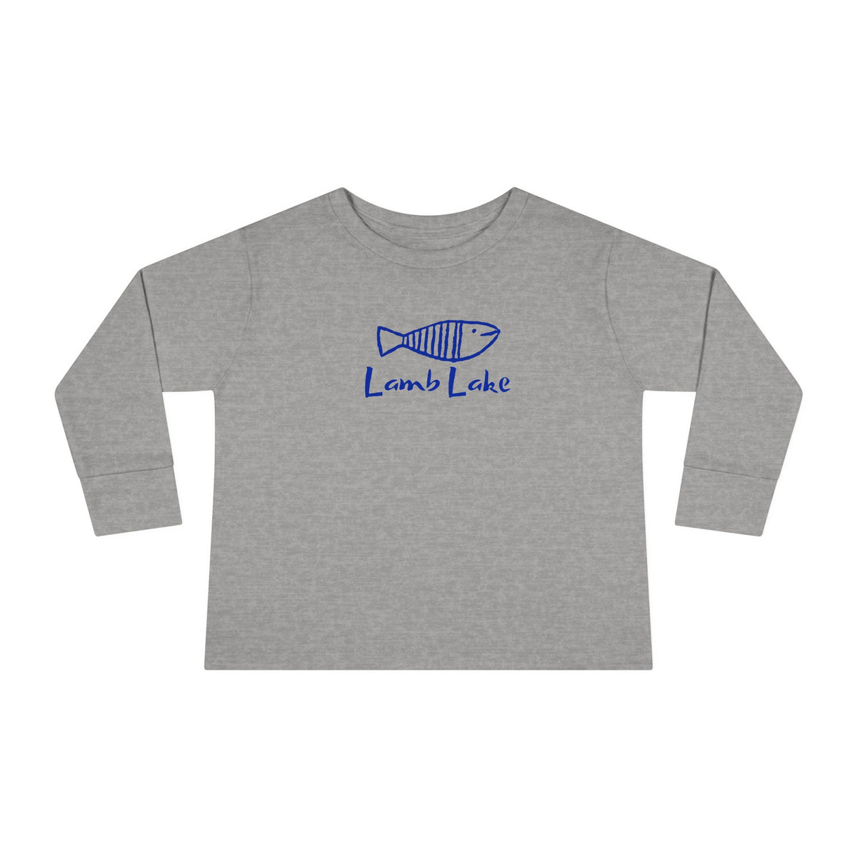 Toddler Long Sleeve Tee — "Lamb Lake" Hand-Drawn Fish Graphic