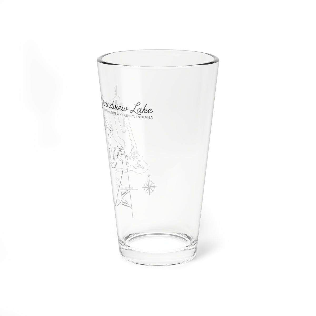 16oz Grandview Lake Map Cocktail Glass