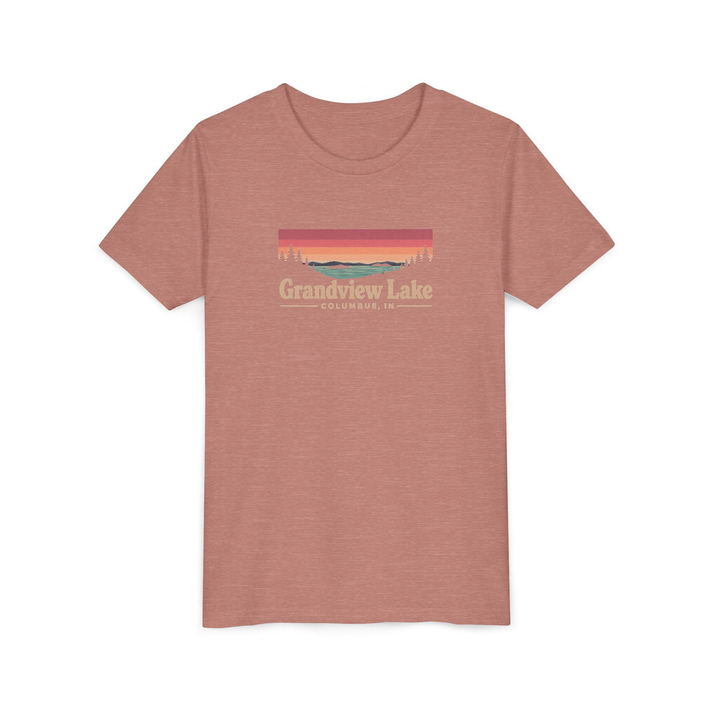 Youth Tee — Grandview Lake Retro Sunset Graphic
