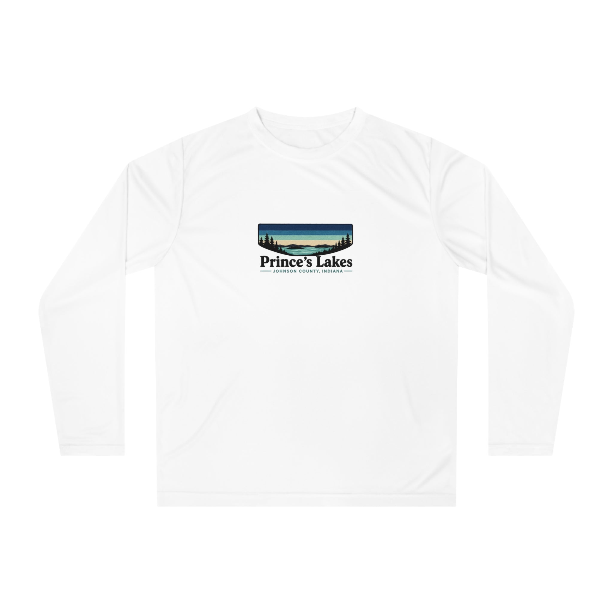 Prince's Lakes Performance Long Sleeve Shirt — Retro Lakeside Graphic