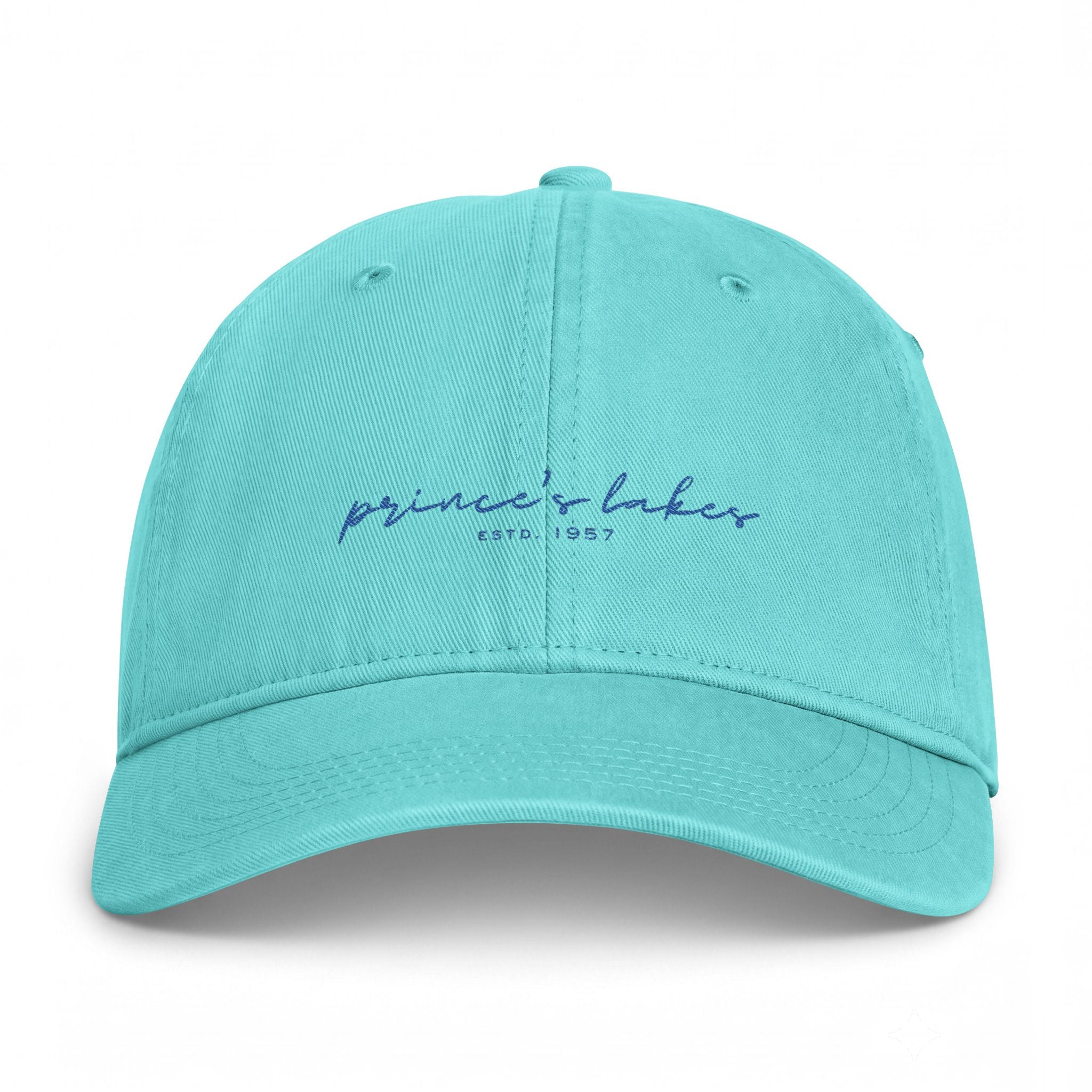 Washed Coastal Cap — "Prince's Lakes" Embroidered Lake Hat